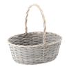 RATTAN BASKET 39 x 30 x 15/37 CM WITH HANDLE - DARK GREY