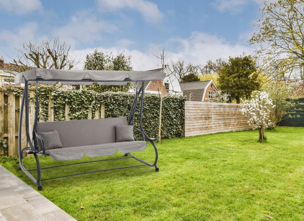 GARDEN SWING 210 X 120 X 170 CM GRAY MELANGE WITH SUNBED FUNCTION