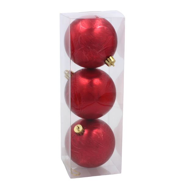 KPL. 3 BOMBEK 8 CM RED / GOLD / SILVER *3870