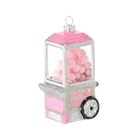 BOMBKA SZKLANA - RÓŻOWA MASZYNA DO WATY CUKROWEJ 6 x 4,7 x 11 CM opak=6szt *4600
