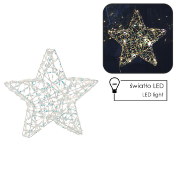 Vianočná ozdoba - LED hviezda 30 cm irizujúca *6345