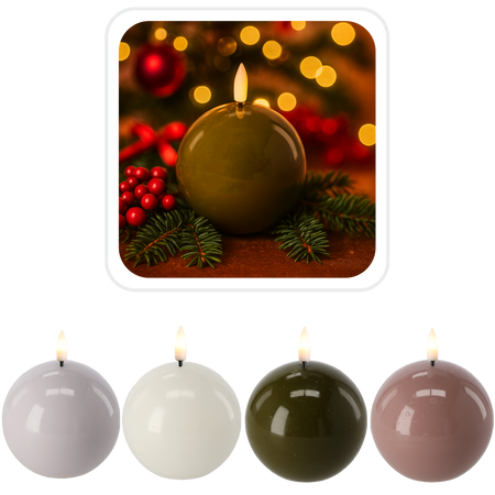 CANDLE DIN WAX LED - BOL 8,5 x 8,5 CM MIX CULOARE *9317