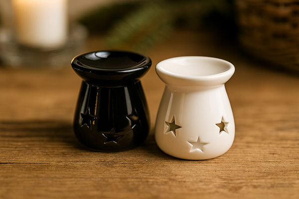 PODGRZEWACZ CERAMICZNY GWIAZDKI MIX KOLOR 7 X 8 CM