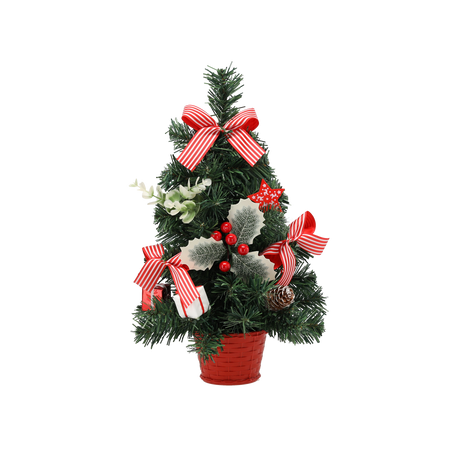 VÁNOČNÝ STROMEČEK 40 CM ČERVENÝ S HOLLY *2422