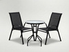ZESTAW MEBLI BALKONOWYCH - 2 KRZESŁA + STOLIK - CZARNY