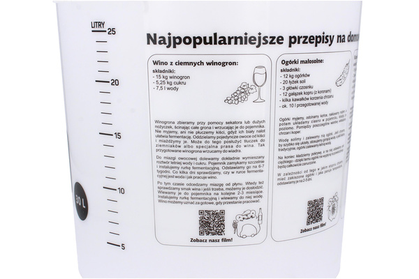 POJEMNIK FERMENTACYJNY / WIADERKO 30L Z POKRYWĄ *4911