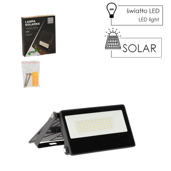 LAMPĂ SOLARĂ LED 17,3 x 9,7 x 3,2 CM 20W NEAGRĂ *2745