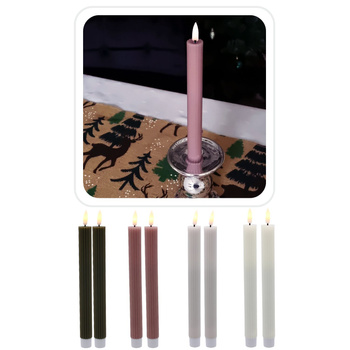 SET 2 CANDDELE LED 2,2 x 24,5 CM MIX CULOARE *9348