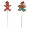 CHRISTMAS DECORATION - GINGERBREAD ON STICK MIX DESIGNS 6 x 7.5 CM