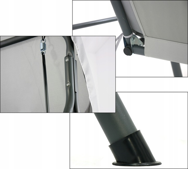 LEAGĂNA DE GRĂDINĂ 170 x 110 x 153 cm ANTRACIT FĂRĂ POD. CU SUPPORTURI PENTRU CEAȘCĂ *3088