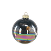 SET OF 4 GLASS BAUBLES 8 CM WITH OIL EFFECT