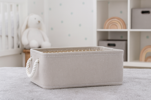 RECTANGULAR BASKET BEIGE SIZE L