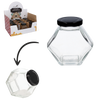 HEXAGONAL JAR WITH LID 100ML DISPLAY = 12PCS
