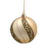 SET OF 6 CHRISTMAS BAUBLES GOLD 8 CM