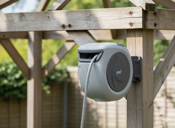 AUTOMATIC GARDEN HOSE REEL WITH HOSE - 15 M