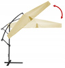 GARDEN UMBRELLA 3 M BEIGE "BANANA" WITH COVER