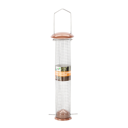 BIRD FEEDER FOR SEEDS - COPPER 9 X 39 CM