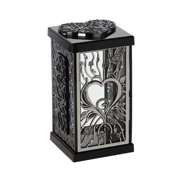 LAMPION 30CM GRACJA DUŽÁ RŮŽE SRECE ČERNÁ STŘÍBRNÁ/ZLATÁ BALIČKA=4KS*8354