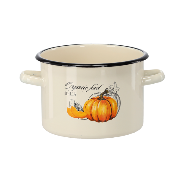 GARNEK EMALIOWANY 3 L 18 CM KREMOWY DYNIA *6093