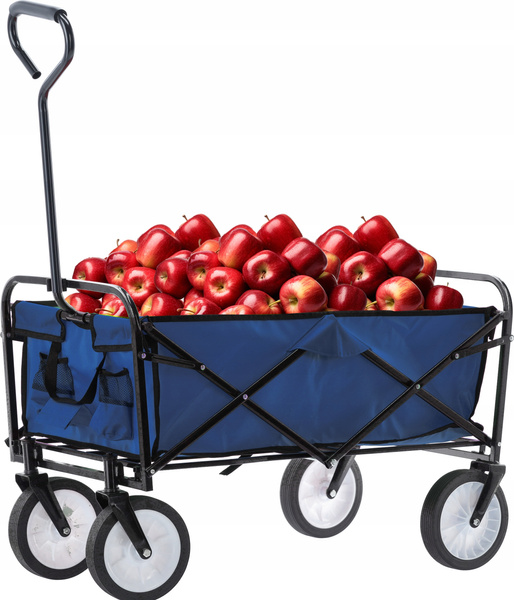 WÓZEK OGRODOWY NIEBIESKI SKŁADANY 116x54x90cm *3556