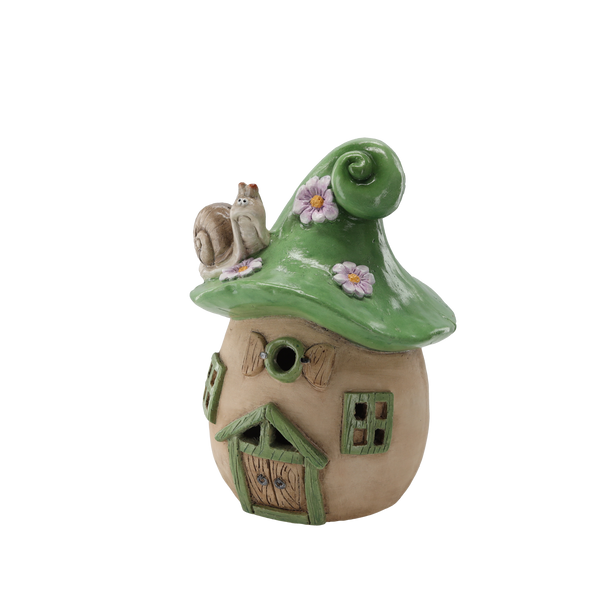 FIGURKA OGRODOWA - DOMEK GRZYBEK ZIELONY 22,8 x 22,4 x  31,3 CM LED *7072