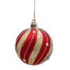 SET OF 6 CHRISTMAS BAUBLES RED 7 CM