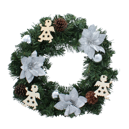 CHRISTMAS WREATH 40 CM SILVER