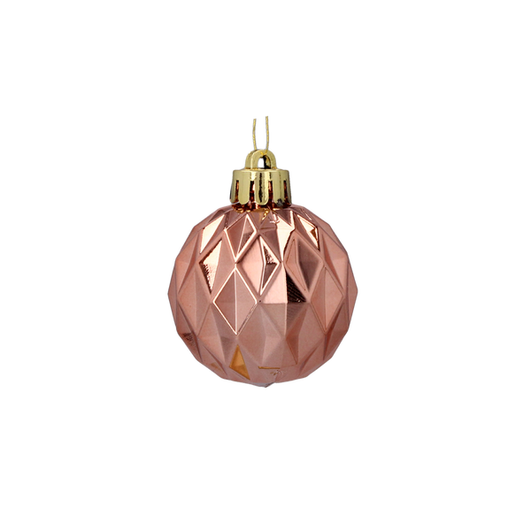 SET OF 47 BAUBLES 4-6 CM OLIVE/COPPER/GRAPHITE MIX DESIGNS