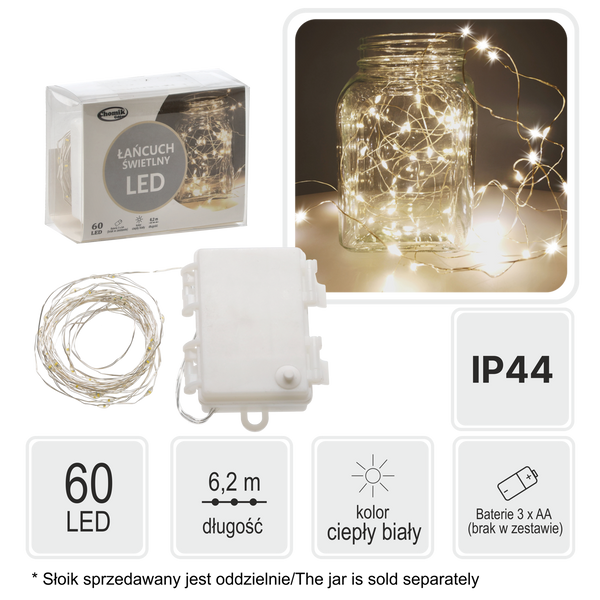 LANTERNĂ DECORATIVĂ CU LED PENTRU BATERII CU 60 LAMPI OPAC = 20buc *2650