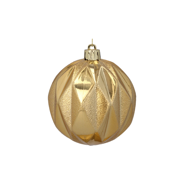 SET OF 4 BAUBLES 8 CM RED/GOLD/SILVER