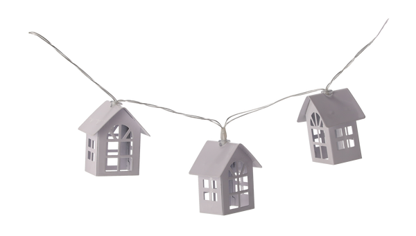 LED LIGHT CHAIN METAL HOUSES 10L BATTERY-POWERED
