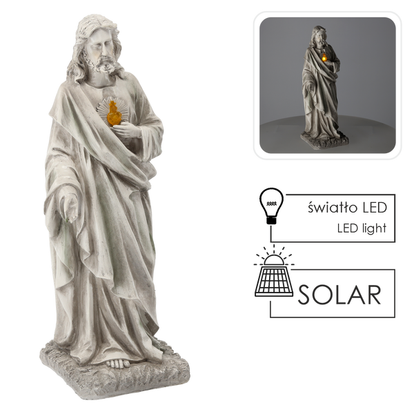 FIGURE JESUS WITH LED - BEIGE 19 X 18,5 X 52 CM