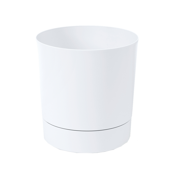 POT WITH SAUCER AURA 380MM WHITE*51298