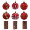 SET OF 8 CHRISTMAS BAUBLES RED 6 CM