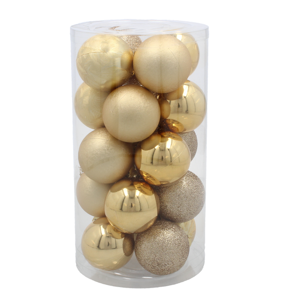 KPL. 20 BOMBEK IN TUBE 5 CM RED / GOLD / SILVER *3801