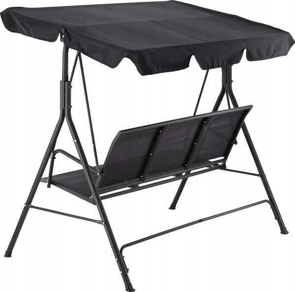 ZÁHRADNÁ HOUPAČKA Z TEXTILENE 170 x 110 x 153 cm ČIERNA *3118