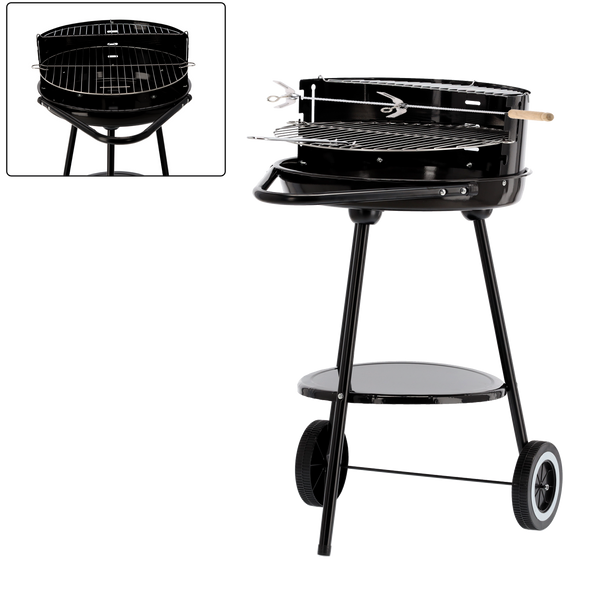 GRILL WĘGLOWY PROSTY Z KÓŁKAMI 58 x 44 x 72 CM *5351