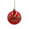 SET OF 6 CHRISTMAS BAUBLES RED 7 CM