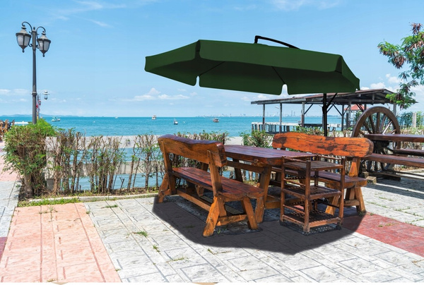 PARASOL DE GRĂDINĂ 3 M VERDE "BANANA" CU HUSĂ *2859