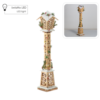 Vianočná drevená lampa hnedá LED 18 x 18 x 100 CM *5256