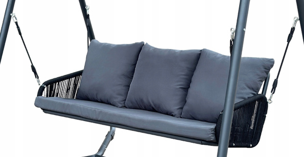 LEAGĂN DE JARDIN CU BRAȚEÎNȚE ÎMPLICATE 180 x 139 x 185 CM ANTRACIT PREMIUM *3149