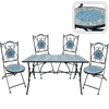 ZESTAW MEBLI OGRODOWYCH METALOWYCH MOZAIKA "OKEANOS" STÓŁ + 4 KRZESŁA