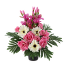 UMĚLÝ KVĚTINOVÝ VĚNEC V KVĚTINÁČI 43 CM MIX BARVY *2928