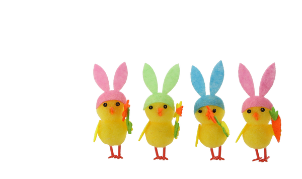 SET OF 4 EASTER DECORATIONS - CHICKS WITH EARS 12 x 3,5 x 7 CM DESIGN MIX