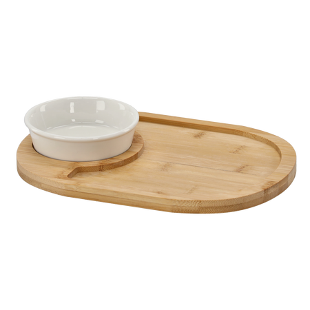 SET PENTRU SERVIRE APERITIVE - PLATOU OVALĂ CU BOL 28 X 21 X 4 CM *6521