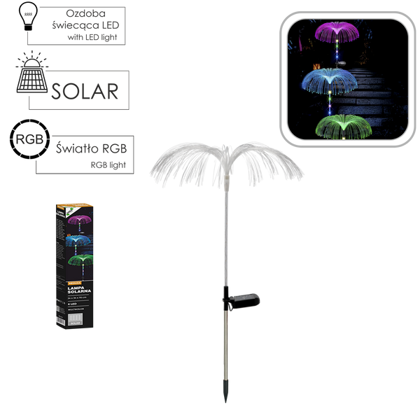 SOLÁRNA LAMPA 34 x 34 x 70 CM MEDÚZA 6 LED MULTIKOLOR *4743
