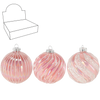 GLASS ORNAMENT - PINK DECORATED MIXED PATTERNS