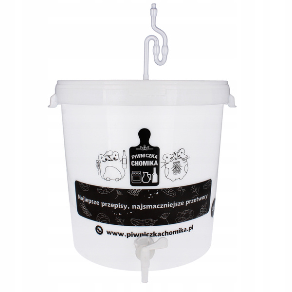 POJEMNIK FERMENTACYJNY 30L Z POKRYWĄ, KRANIKIEM, RURKĄ I USZCZELKĄ *5062