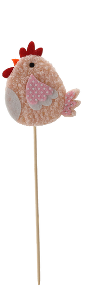 OZDOBA WIELKANOCNA NA PIKU - KURKA 7,5 x 8 CM MIX 2 KOLORÓW opak=12szt *9007