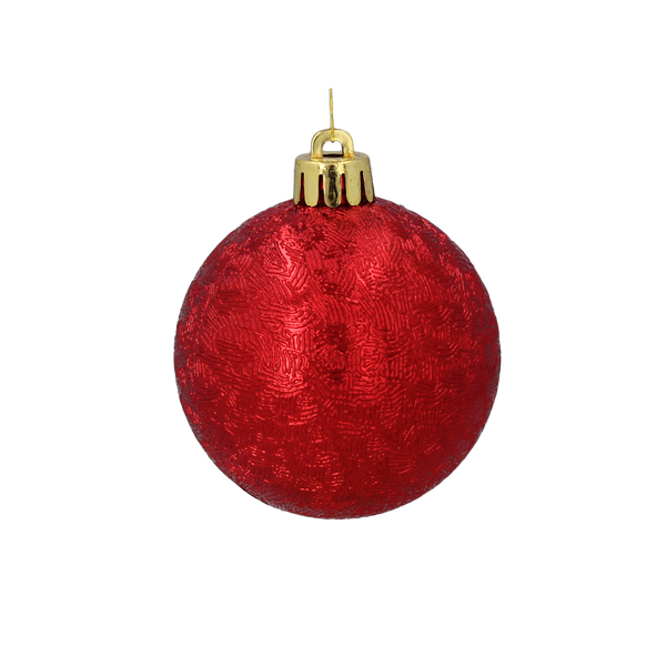 SET OF 6 BAUBLES 6 CM RED/GOLD/SILVER